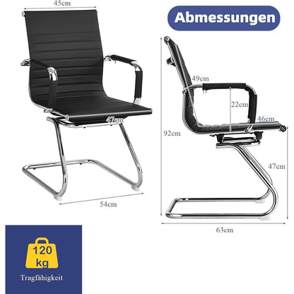 Moderner Bürostuhl 2er Set – Schwarz, Ergonomisch & Komfortabel