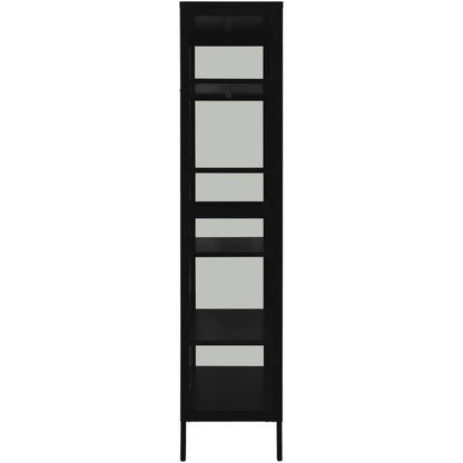 Glasvitrine Schwarz 90x40x180 cm – Stahlrahmen