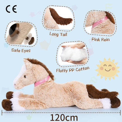 Riesen Pferd Kuscheltier 120cm - Weiches Plüsch Pony Geschenk