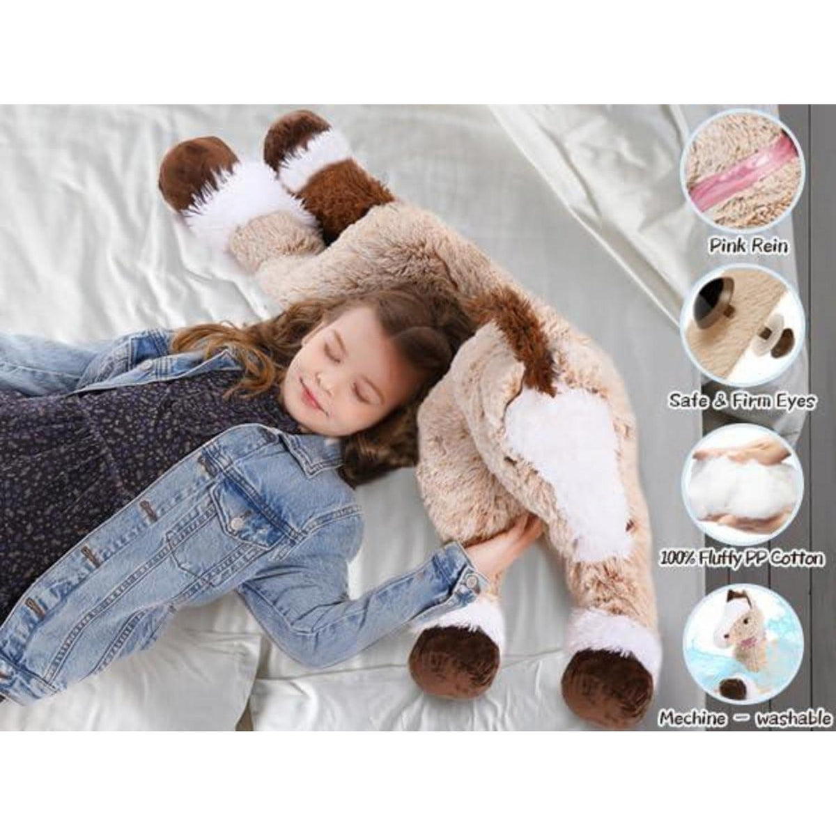 Riesen Pferd Kuscheltier 120cm - Weiches Plüsch Pony Geschenk