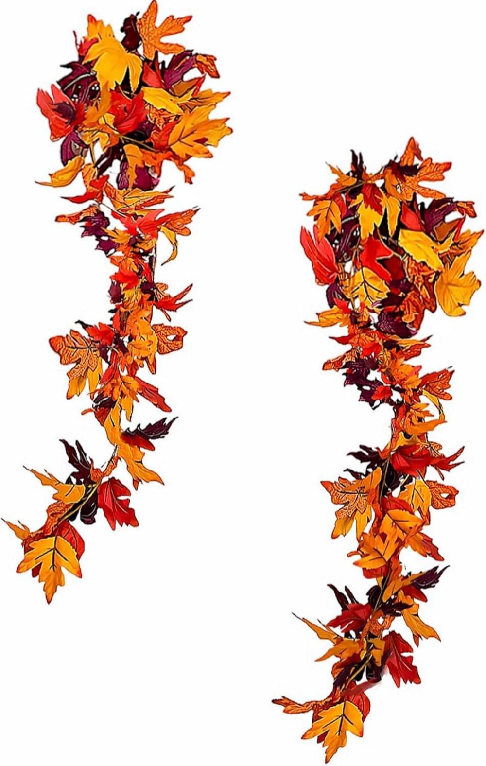 Herbstgirlande Ahornblätter 175cm 2 Stück inkl. Befestigungsclips