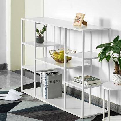 120cm Langer Konsolentisch mit Regalen – Weiß, Modern & Vielseitig