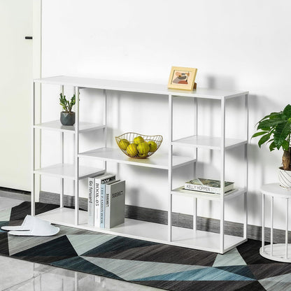 120cm Langer Konsolentisch mit Regalen – Weiß, Modern & Vielseitig