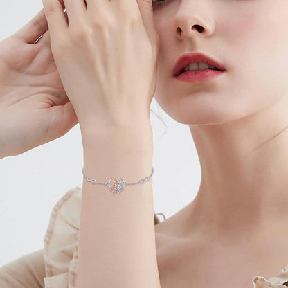 925 Sterling Silber Armband für Schwestern mit Herz und Unendlichkeitszeichen