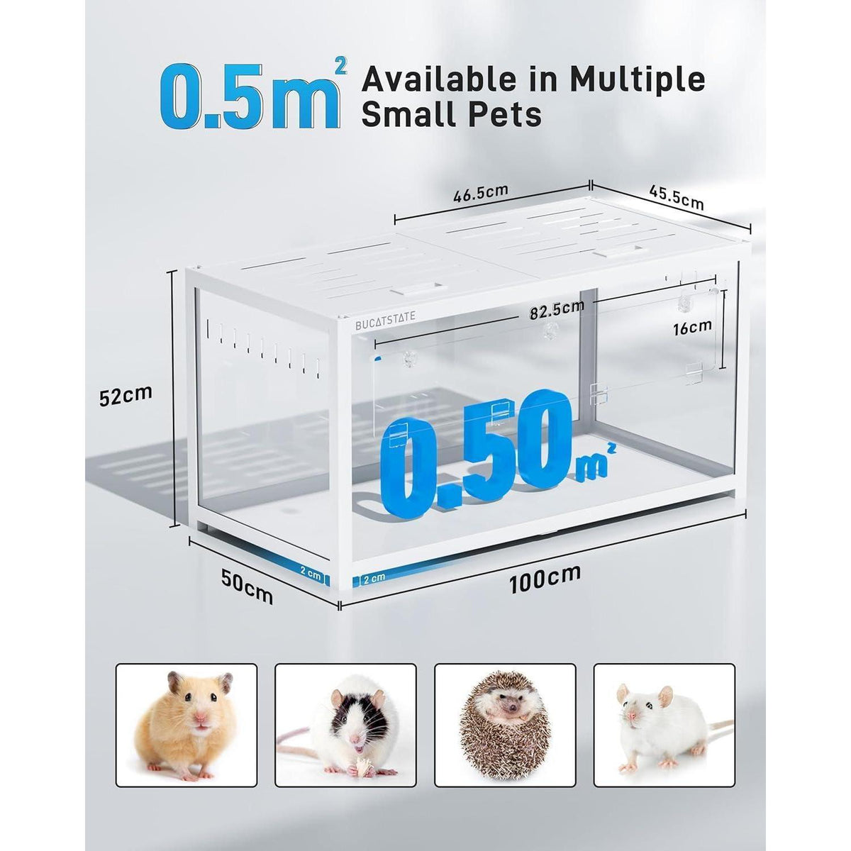 Großer Hamsterkäfig 100cm Weiß stapelbar mit tiefer Einstreuwanne
