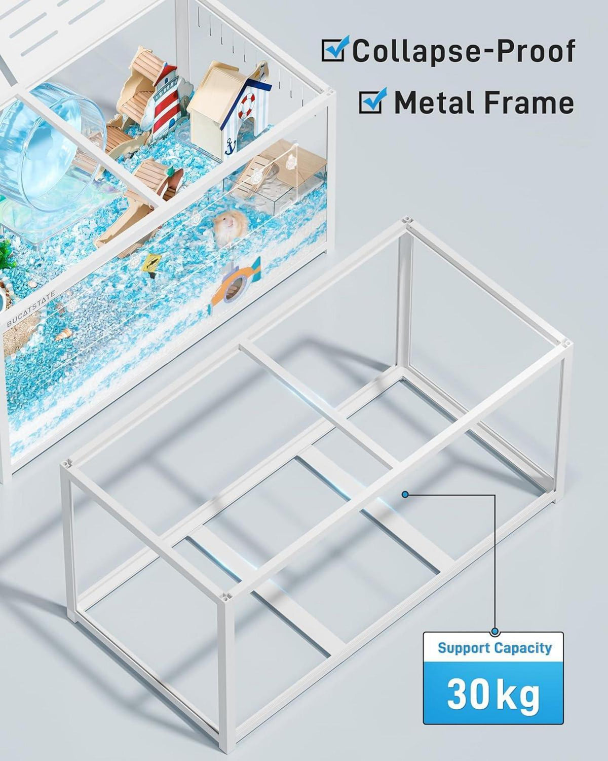 Hamsterkäfig Metall Rattenkäfig Groß Stapelbar 120L x 60W x 62H