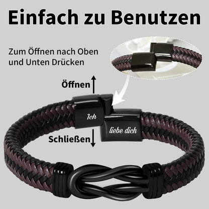 Armband "Ich Liebe Dich" - Geschenk für Sohn in Lederoptik