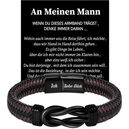 Armband "Ich liebe dich" - Geschenk für Ihn in Lederoptik