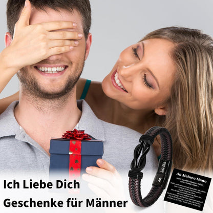Armband "Ich liebe dich" - Geschenk für Ihn in Lederoptik
