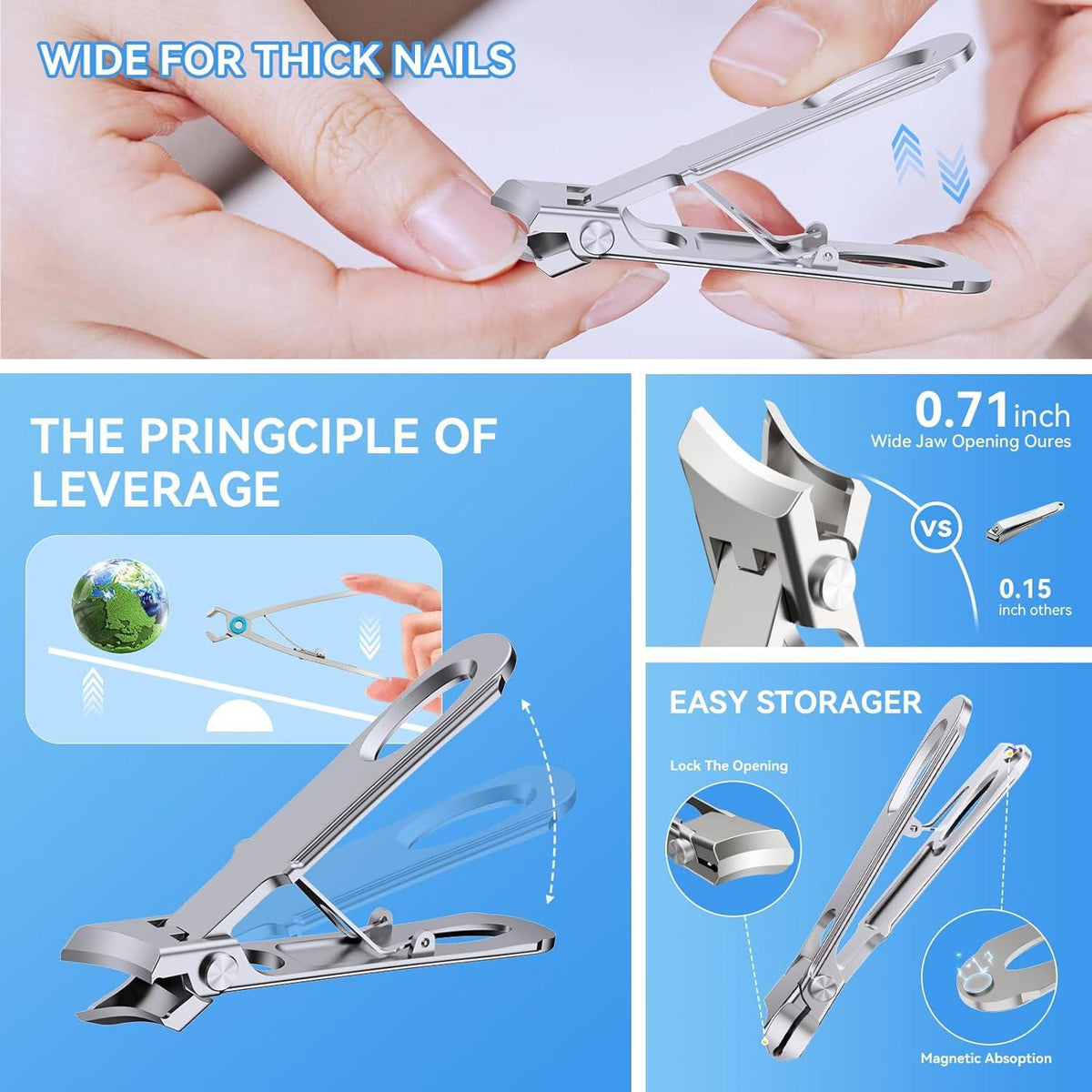 Nagelschere Set 7 Pcs Profi Nagelknipser für Eingewachsene Fußnägel