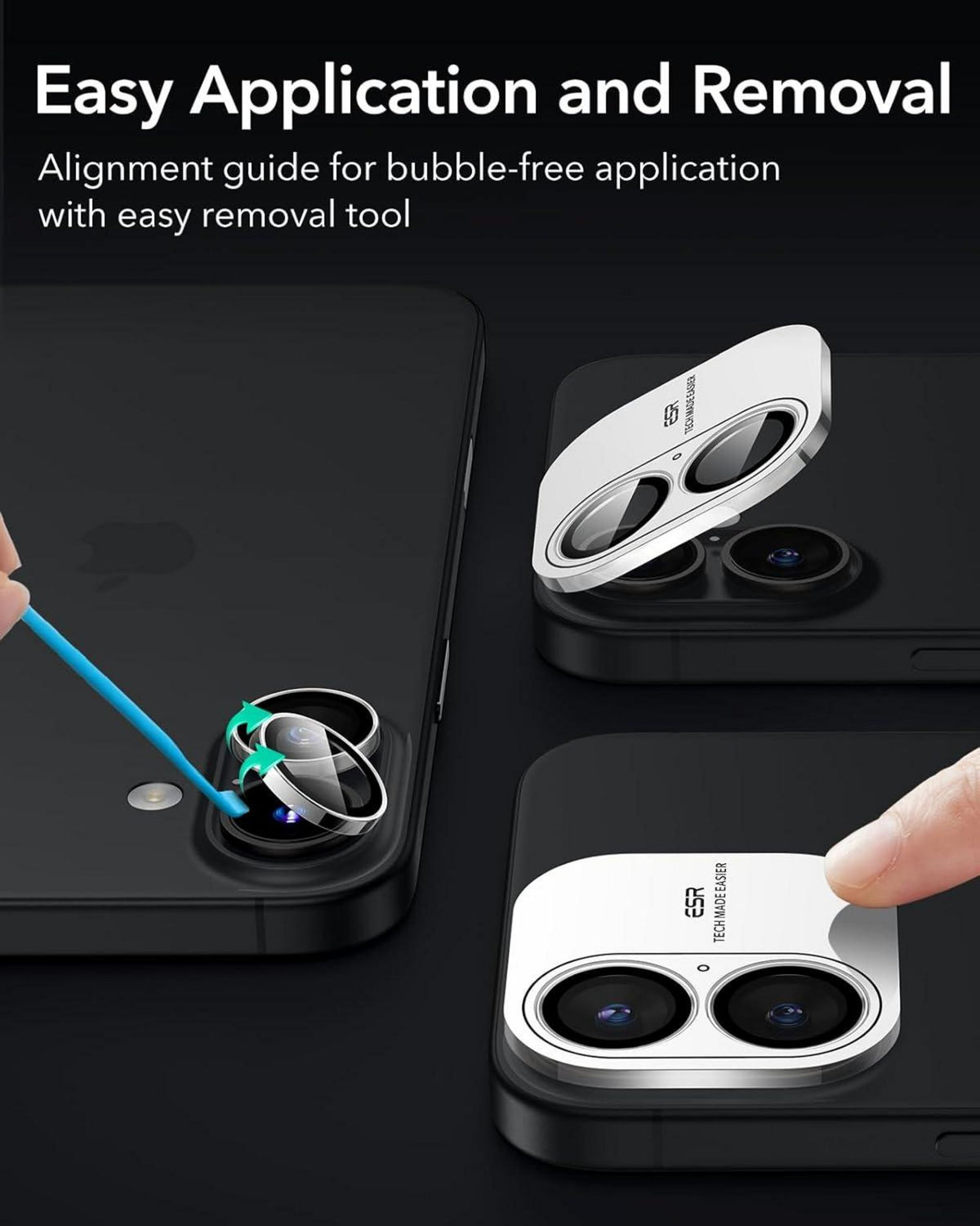 Kameralinsenschutz iPhone 16/16 Plus, klare Schutzfolien, gehärtetes
