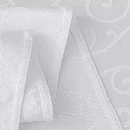 Runde Tischdecke Romanstil 200 cm weiß – Abwaschbar & Wasserabweisend