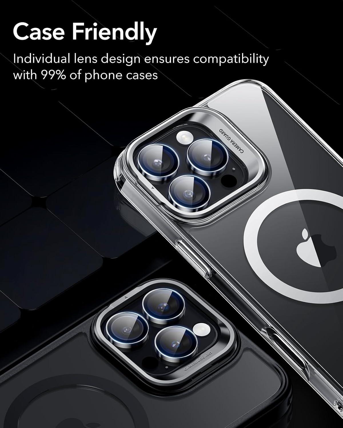 ESR Kameralinsenschutz für iPhone 16 Plus, gehärtetes Glas, Schwarz - 1 Stück