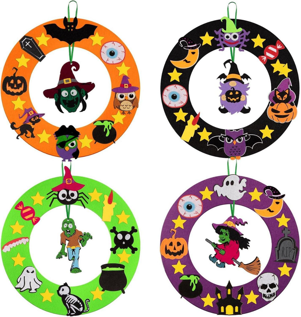 Halloween Kranz Bastelset Kinder DIY Filz Ornamente Spinne Fledermaus