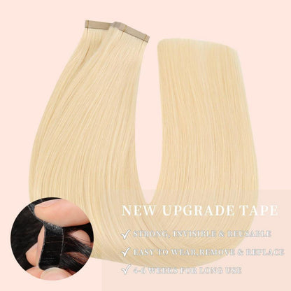 Echthaar Tape Extensions Hellblond 60cm (24 Zoll)