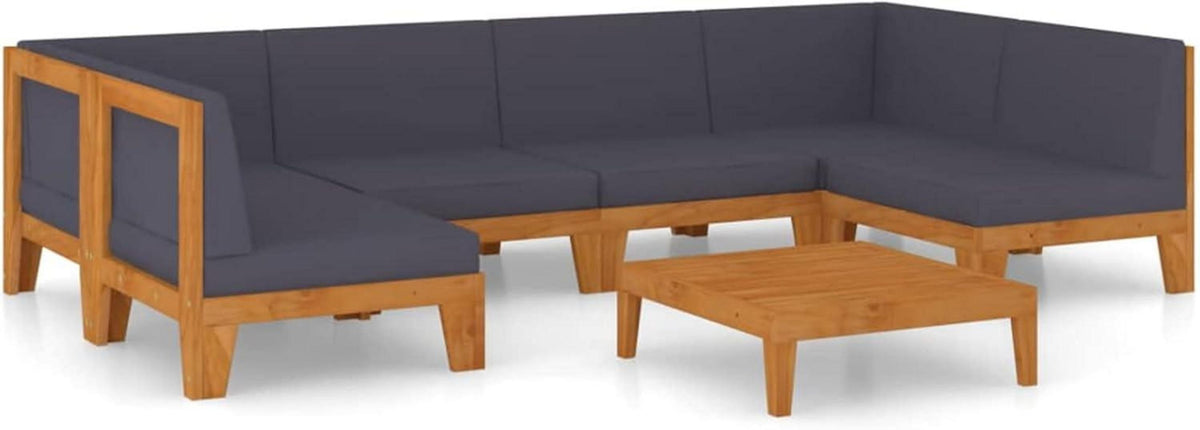 Gartenmöbel Set Holz Lounge Ecksofa Loungemöbel Akazie 7-tlg