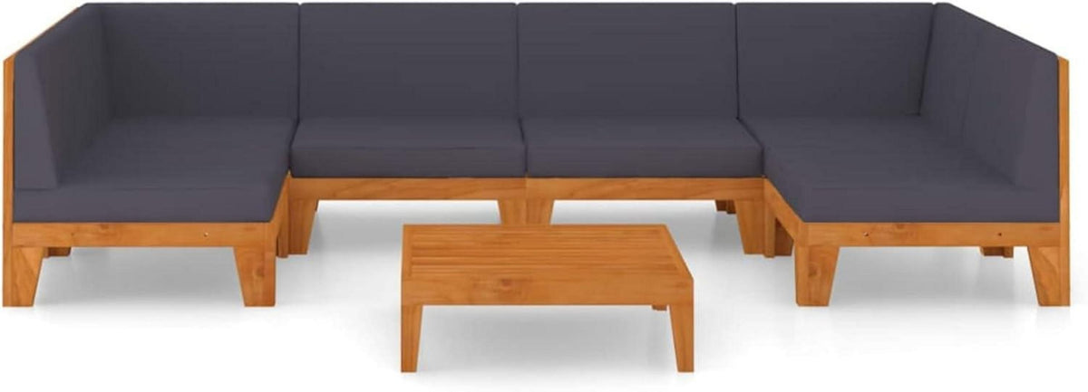 Gartenmöbel Set Holz Lounge Outdoor Ecksofa Sitzgruppe Akazie 7-tlg