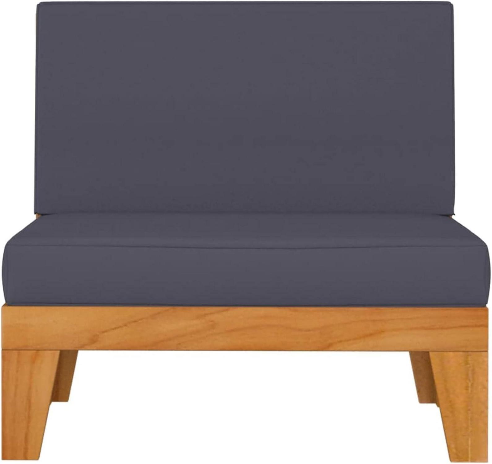 Gartenmöbel Set Holz Lounge Ecksofa Akazie 7-tlg Dunkelgrau