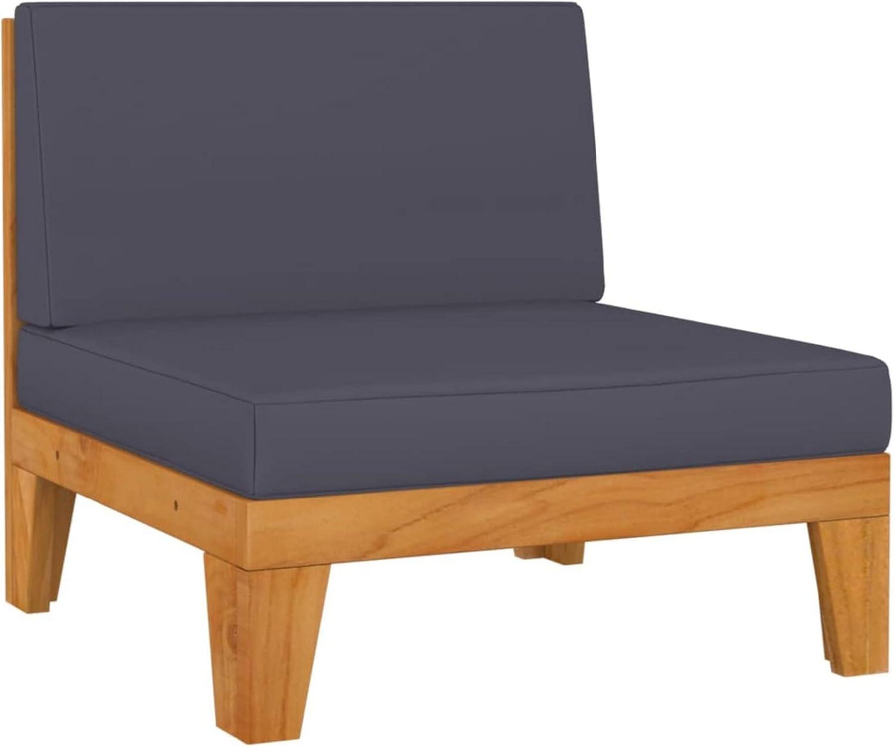 Outdoor Gartenmöbel Set Akazie Holz 5-tlg Ecklounge Dunkelgrau