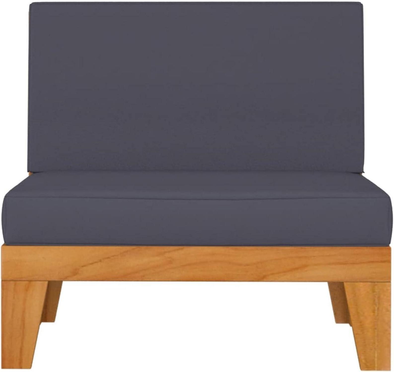 Gartenmöbel Holz Lounge Set Ecksofa Outdoor 5-tlg Akazie Dunkelgrau