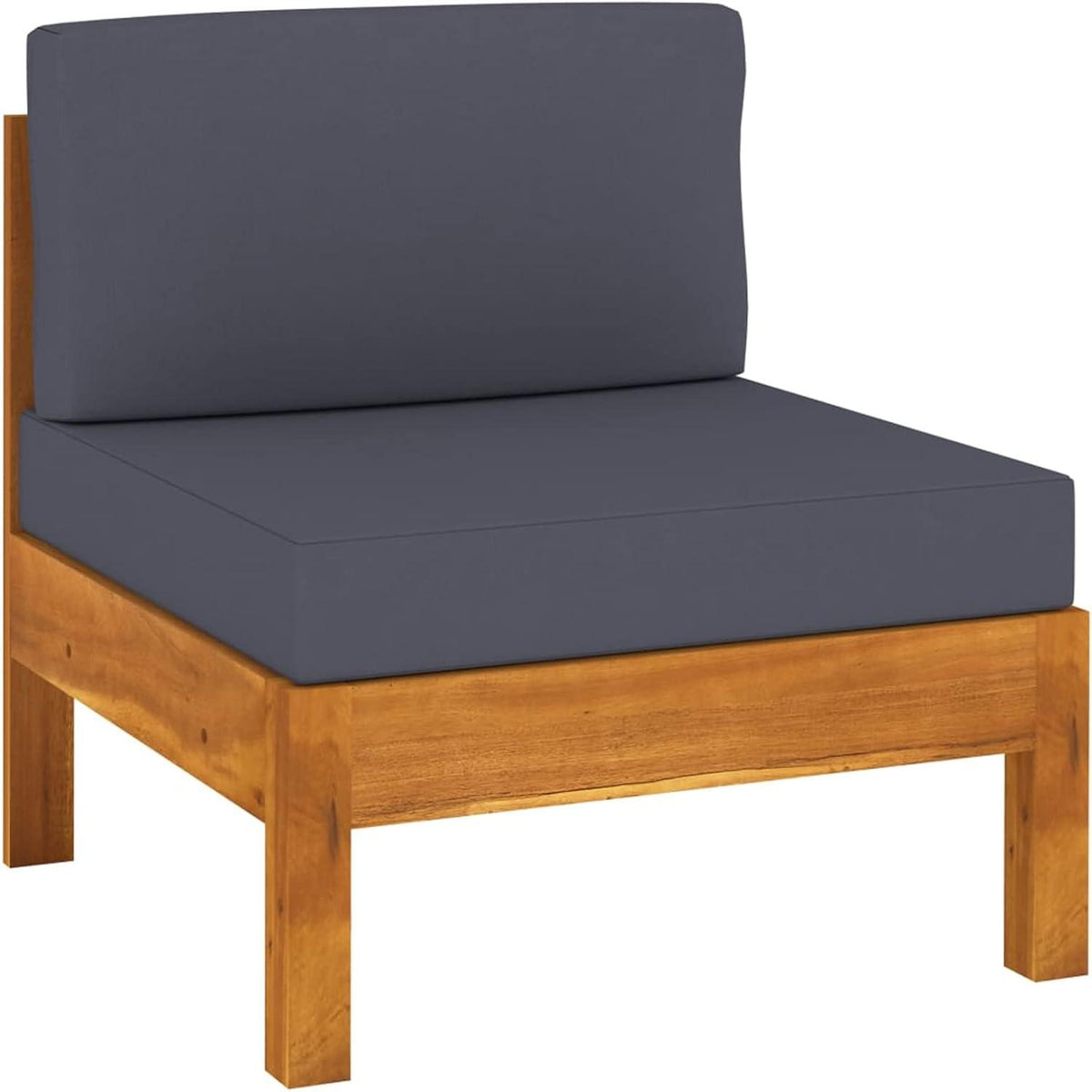 Gartenmöbel Set Holz Ecksofa Lounge Terrasse Balkon 10-tlg-Type-2 Dunkelgrau