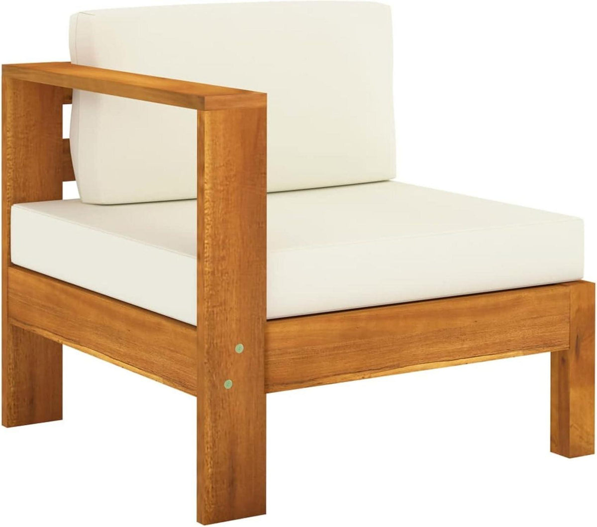 Gartenmöbel Set Holz Ecksofa Lounge Massivholz Akazie 7-tlg Creme