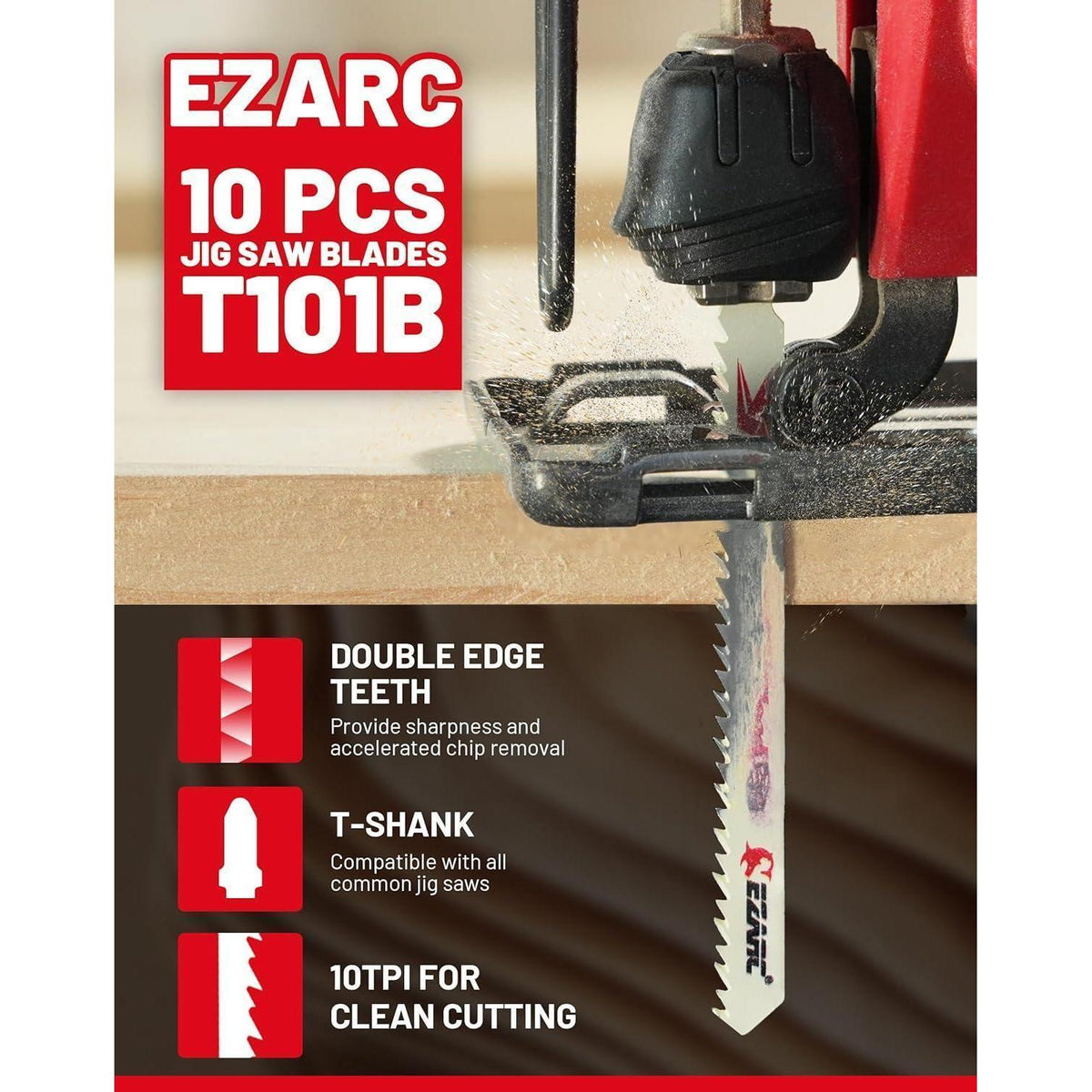 Stichsägeblätter für sauberes Holzschneiden, 10tlg Set
