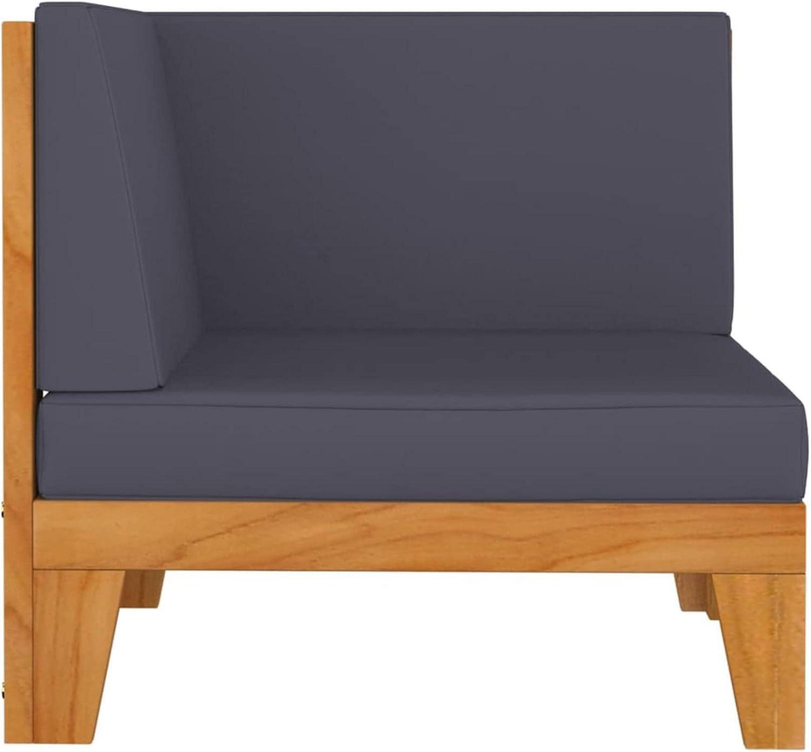 Gartenmöbel Set Holz Lounge Ecksofa Outdoor Akazie 4-tlg Dunkelgrau