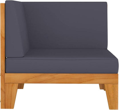 Gartenmöbel Set Holz Lounge Ecksofa Outdoor Akazie 4-tlg Dunkelgrau