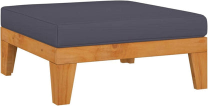 Gartenlounge Set Holz Ecksofa Akazie 4-tlg-Type-2 Dunkelgrau