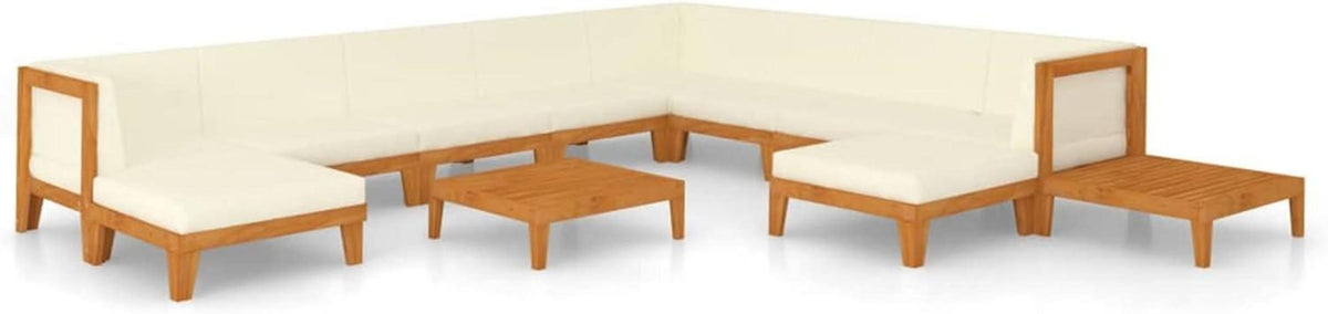Gartenmöbel Lounge Set Holz Ecksofa Outdoor Akazie 12-tlg