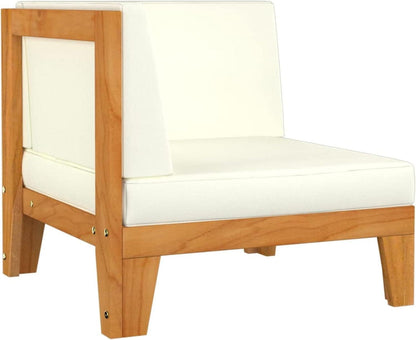 Gartenmöbel Set Holz Ecksofa Lounge 12-tlg Massivholz Akazie Creme