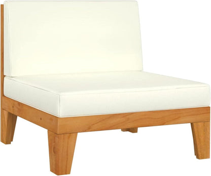 Gartenmöbel Set Holz Ecksofa Lounge Akazie Creme 12-tlg