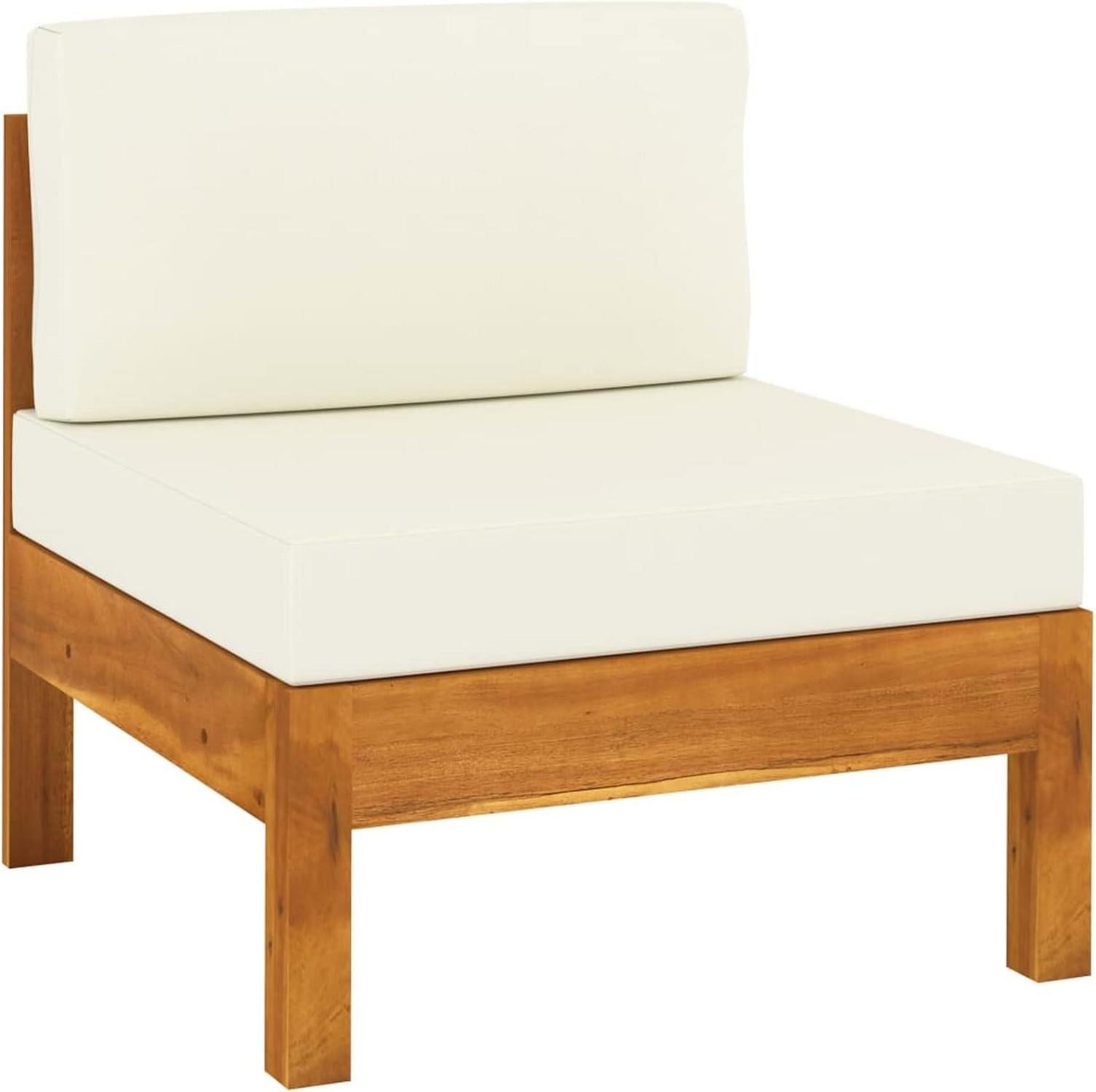 Gartenmöbel Set Holz Lounge Ecksofa Outdoor Sitzgruppe Akazie Creme