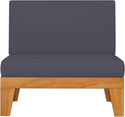 Gartenmöbel Lounge Set Holz Ecksofa Akazie Massivholz 10-tlg dunkelgrau