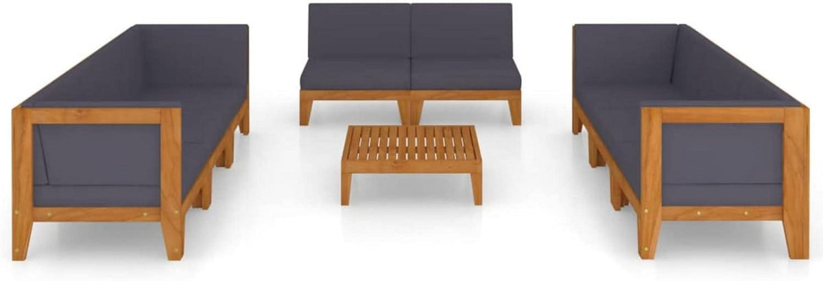 Gartenmöbel Set Holz Lounge Ecksofa Sitzgruppe 9-tlg Akazie
