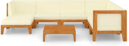 Modulares Gartenmöbel-Set Akazie Ecksofa Loungemöbel