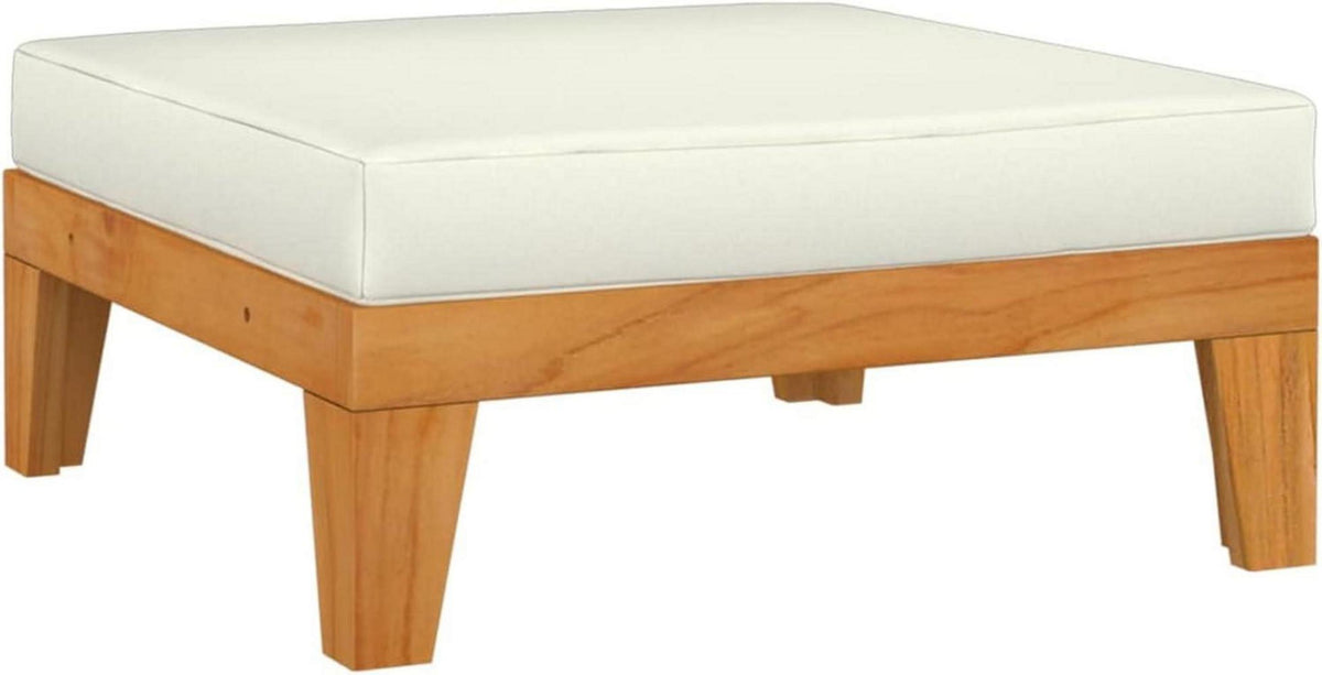 Gartenmöbel Set Holz Ecksofa Outdoor Lounge Akazie 8-TLG Creme