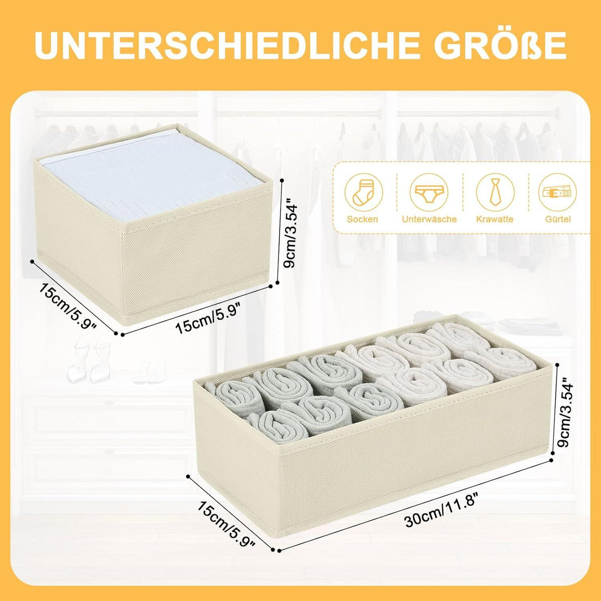 Schubladen Organizer Kleiderschrank Aufbewahrungsboxen 4er