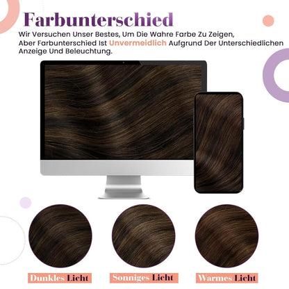 Clip-In Echthaarverlängerung Braun 55cm - 135g