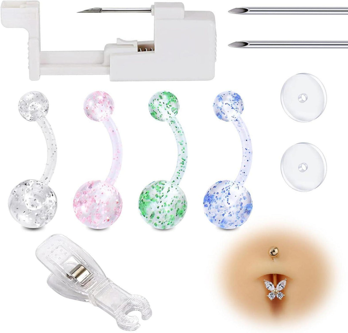 Bauchnabelpiercing Nadel Pistole Set Körperpiercing Tool Kit
