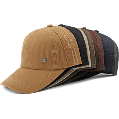 Retro Baseball Cap Herren Damen – Atmungsaktive Baumwollkappe Braun
