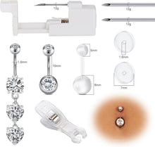 NIUSIMAN Bauchnabelpiercing Set Körperpiercing Nadel Pistole