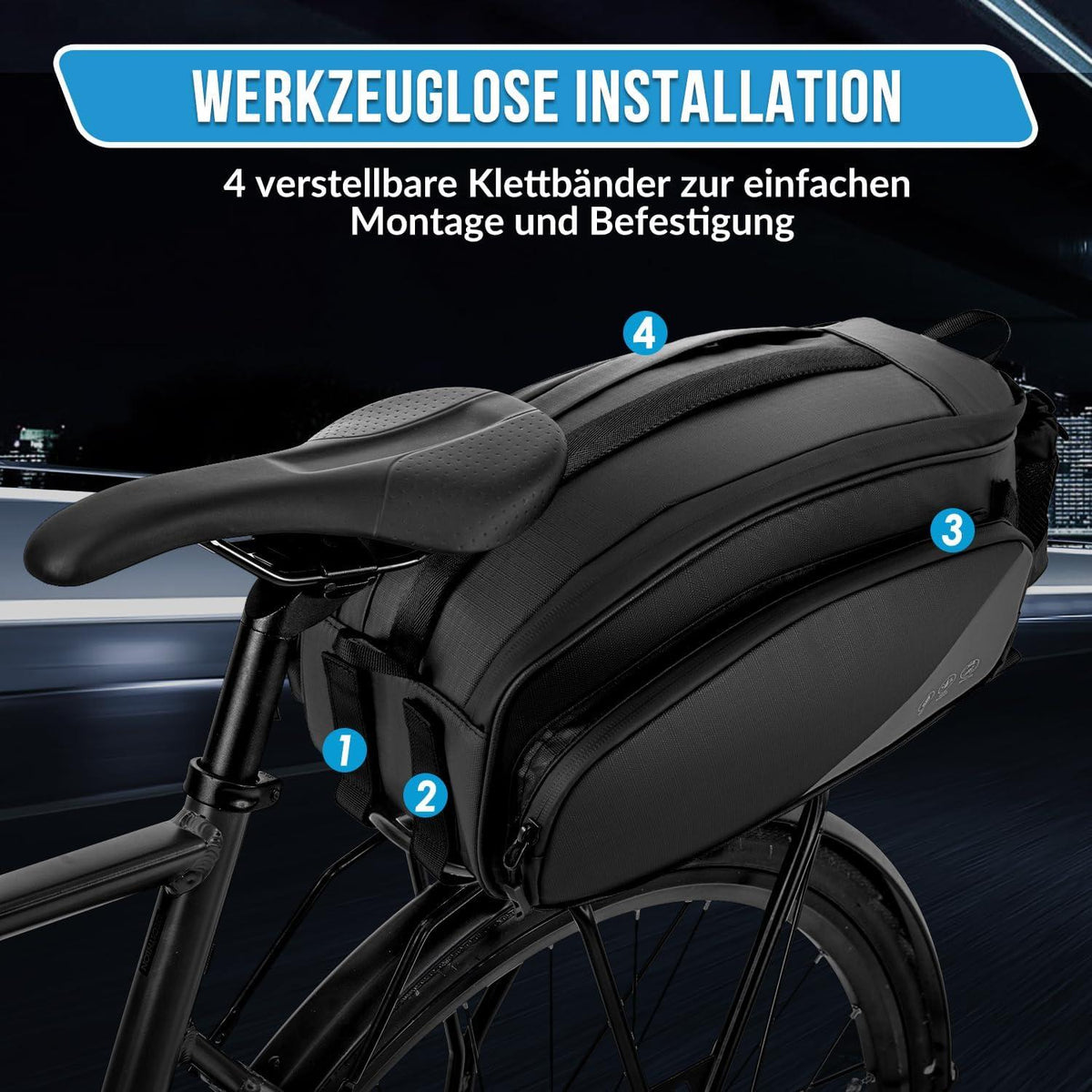 Eyein 12L wasserdichte Fahrradtasche mit Schultergurt und Flaschenhalter
