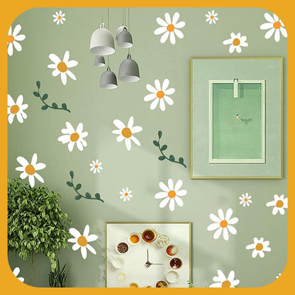 6x Daisy Blumen Auto Aufkleber - Blumenranken für Auto & Wand