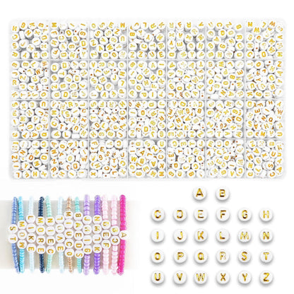 Goldene Buchstabenperlen Set – 1850 Stück zum Selber Machen