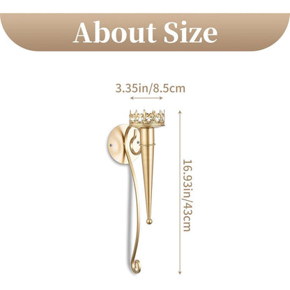 Wandkerzenhalter Gold Metall 43cm für Stumpenkerzen Wohnzimmer Deko
