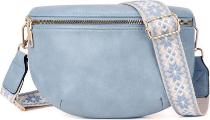 Damen Umhängetasche RFID Blockierung PU Leder Crossbody Brusttasche