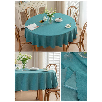 Runde Tischdecke wasserdicht, pfauenblau, 280 cm Durchmesser