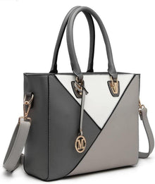 Geometrische Damen Handtasche mit V-förmigem Design, viele Fächer